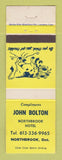 Matchbook Cover - John Bolton Northbrook Hotel ON