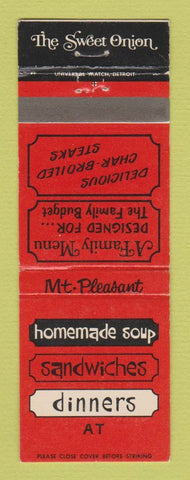 Matchbook Cover - The Sweet Onion Mount Pleasant MI