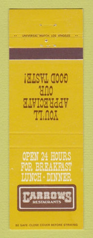 Matchbook Cover - Carrows Restaurants