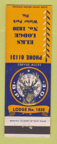 Matchbook Cover - Elks Lodge Winter Park FL
