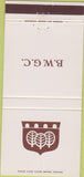 Matchbook Cover - BWGC Golf Club 30 Strike