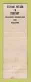 Matchbook Cover - Stewart Nelson Insurance Real Estate Concord NH WEAR