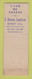 Matchbook Cover - C Herman Sonnheim Jewelry Philadelphia PA