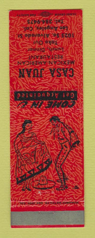 Matchbook Cover - Casa Juan Mexican Restaurant Los Angeles CA