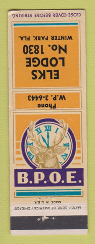 Matchbook Cover - Elks Lodge Winter Park FL