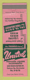 Matchbook Cover - United Provision Liquors Inc Dorchester MA