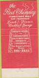 Matchbook Cover - Red Chimney Restaurant San Francisco CA 30 Strike