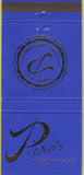 Matchbook Cover - Piero's Restaurant San Francisco CA 30 Strike