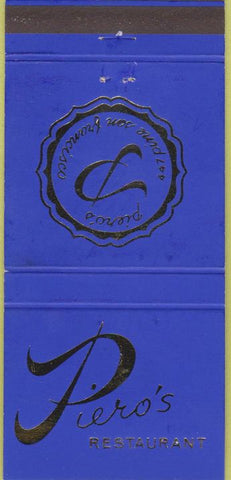 Matchbook Cover - Piero's Restaurant San Francisco CA 30 Strike