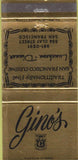 Matchbook Cover - Gino's Restaurant San Francisco CA 30 Strike