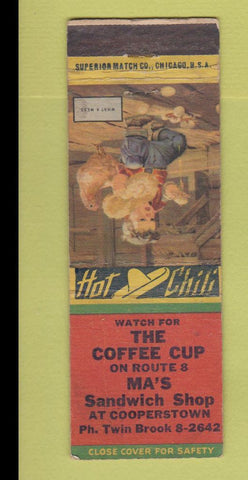 Matchbook Cover - Coffee Cup Ma's Sandwich Shop Twin Brook? WEAR
