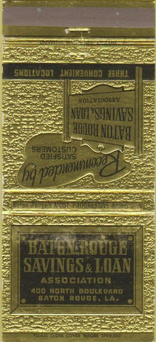 Matchbook Cover - Baton Rouge Savings  and  Loan Bank LA WEAR 30 Strike