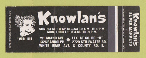 Matchbook Cover - Knowlan's Super Markets Grocery St Paul MN