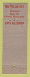 Matchbook Cover - Allendorf Catering Cleveland OH