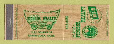 Matchbook Cover - Pioneer Real Estate Santa Rosa CA