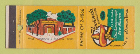 Matchbook Cover - Hacienda Restaurant Albuquerque NM
