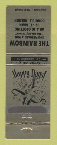 Matchbook Cover - Rainbow billiards Shuffleboard Coquille OR girlie