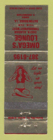 Matchbook Cover - Omega's Lounge Baton Rouge LA girlie WEAR
