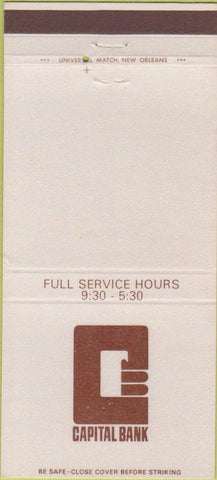 Matchbook Cover - Capital Bank Baton Rouge LA 30 Strike
