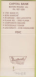 Matchbook Cover - Capital Bank Baton Rouge LA 30 Strike