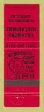 Matchbook Cover - Villanova Restaurant Garfield NJ girlie