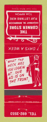 Matchbook Cover - Corner Store Binbrook ON girlie