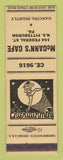 Matchbook Cover - McCann's Cafe Pittsburgh PA girlie