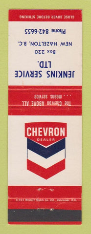 Matchbook Cover - Chevron oil gas Jenkins New Hazelton BC