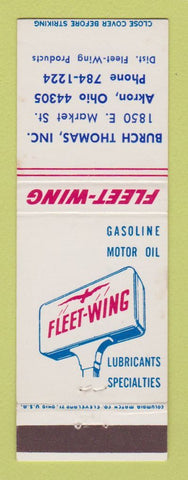 Matchbook Cover - Fleet Wing oil gas Burch Thomas Akron OH