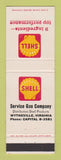 Matchbook Cover - Shell oil gas Service Wytheville VA