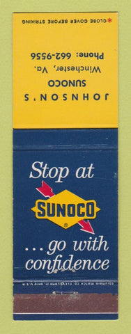Matchbook Cover - Sunoco oil gas Winchester VA Johnson's