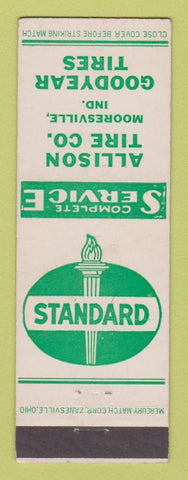 Matchbook Cover - Standard oil gas Allison Mooresville IN Goodyear Tires