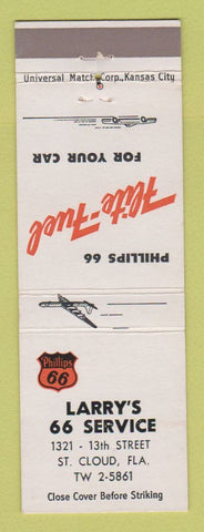 Matchbook Cover - Phillips 66 oil gas Larry's St Cloud FL