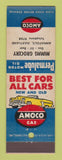 Matchbook Cover - Mimms Grocery Amoco oil gas Annapolis MD