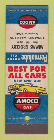 Matchbook Cover - Mimms Grocery Amoco oil gas Annapolis MD