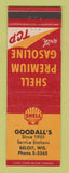 Matchbook Cover - Shell oil gas Goodall's Beloit WI