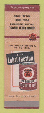 Matchbook Cover - Phillips 66 oil gas Crowther Bros Malad ID