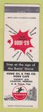 Matchbook Cover - Frontier oil gas Home Oil Tire Cafe Valentine NE