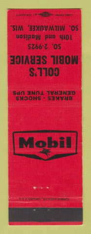 Matchbook Cover - Mobil oil gas Coll's South Milwaukee WI