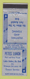 Matchbook Cover - Petes Lunch Texaco oil gas Lake Andes SD