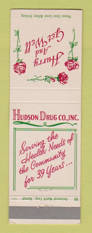 Matchbook Cover - Hudson Drug Company Convalescent Supply