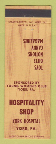 Matchbook Cover - Hospitality Shop York PA Hospital