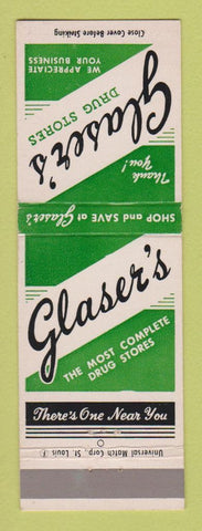 Matchbook Cover - Glaser's Drug Store