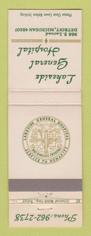 Matchbook Cover - Lakeside General Hospital Detroit MI