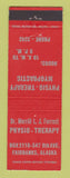 Matchbook Cover - Dr Merrill Forrest Physio Therapy Fairbanks AK
