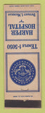 Matchbook Cover - Harper Hospital Detroit MI