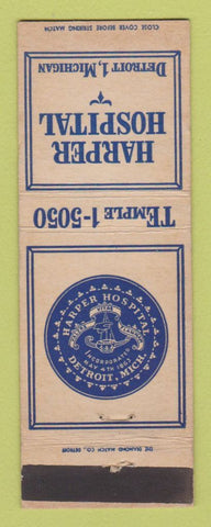 Matchbook Cover - Harper Hospital Detroit MI