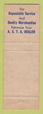 Matchbook Cover - American Surgical Trade Association London ON Dean Russell
