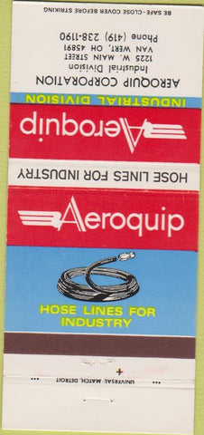 Matchbook Cover - Aeroquip Industrial Hose Lines Van Wert OH 30 Strike