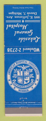 Matchbook Cover - Lakeside General Hospital Detroit MI
